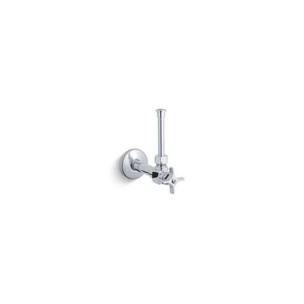 Kohler 1/2" Angle Supply With Stop, Cross Handle And Rigid Vertical Tube 7653-CP